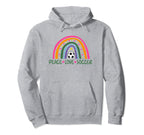 Peace Love Soccer Player Rainbow Teen Hoodie - Novelty Apparel Unisex