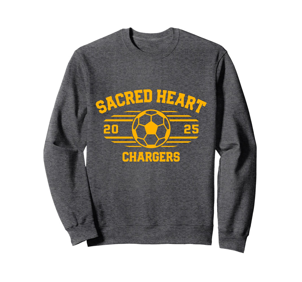 Sacred Heart Chargers Soccer Ball Sweatshirt - Novelty Apparel for Adults