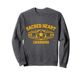 Sacred Heart Chargers Soccer Ball Sweatshirt - Novelty Apparel for Adults