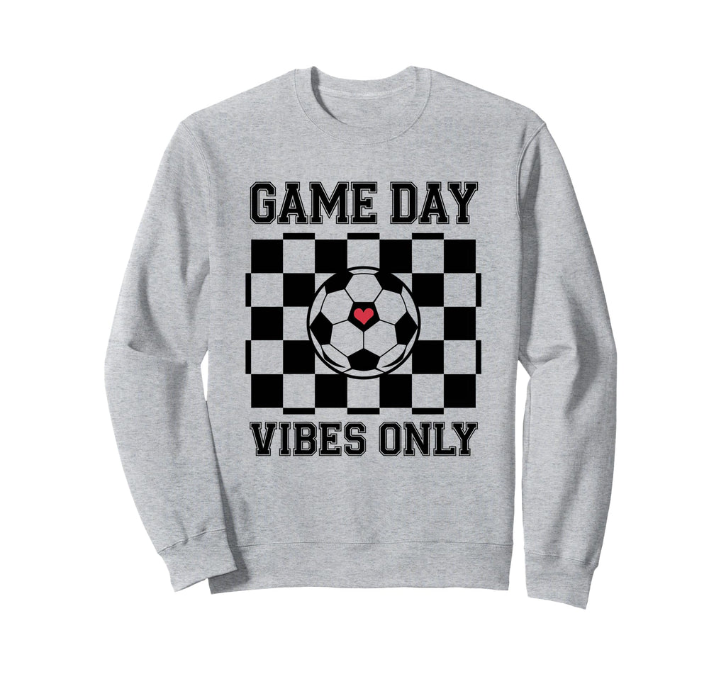 Groovy Soccer Soccer Game Day Vibes Only Sweatshirt - Graphic Print Unisex