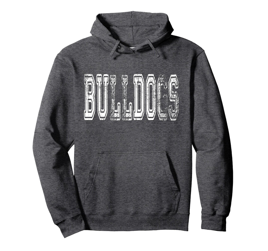 Bulldogs Mascot Distressed School Hoodie - Streetwear Style Men Women