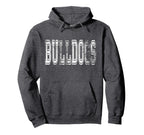 Bulldogs Mascot Distressed School Hoodie - Streetwear Style Men Women