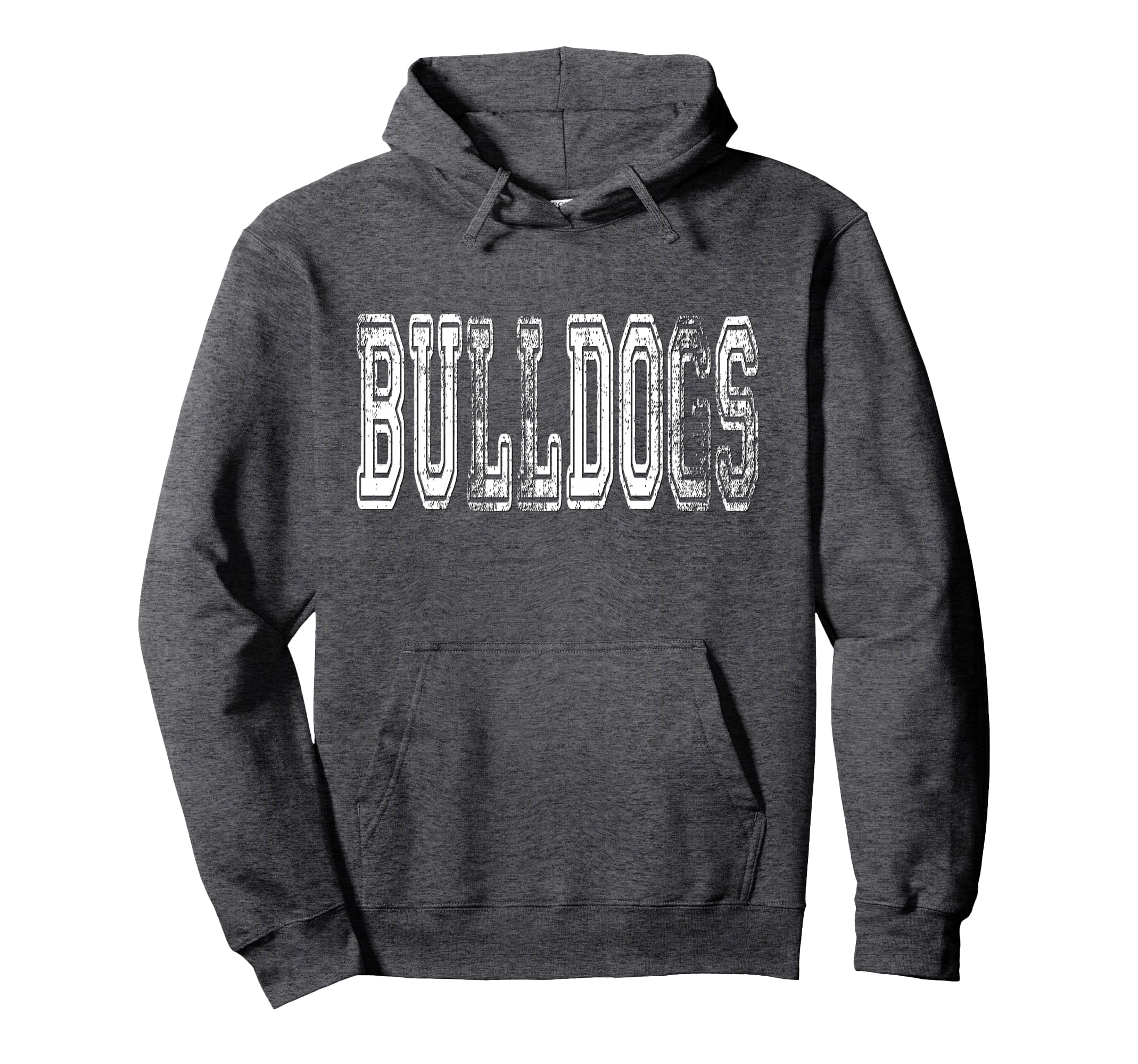 Bulldogs Mascot Distressed School Hoodie - Streetwear Style Men Women