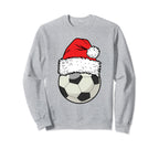 Soccer Football Santa Hat Sweatshirt - Fun Novelty Design Men Women