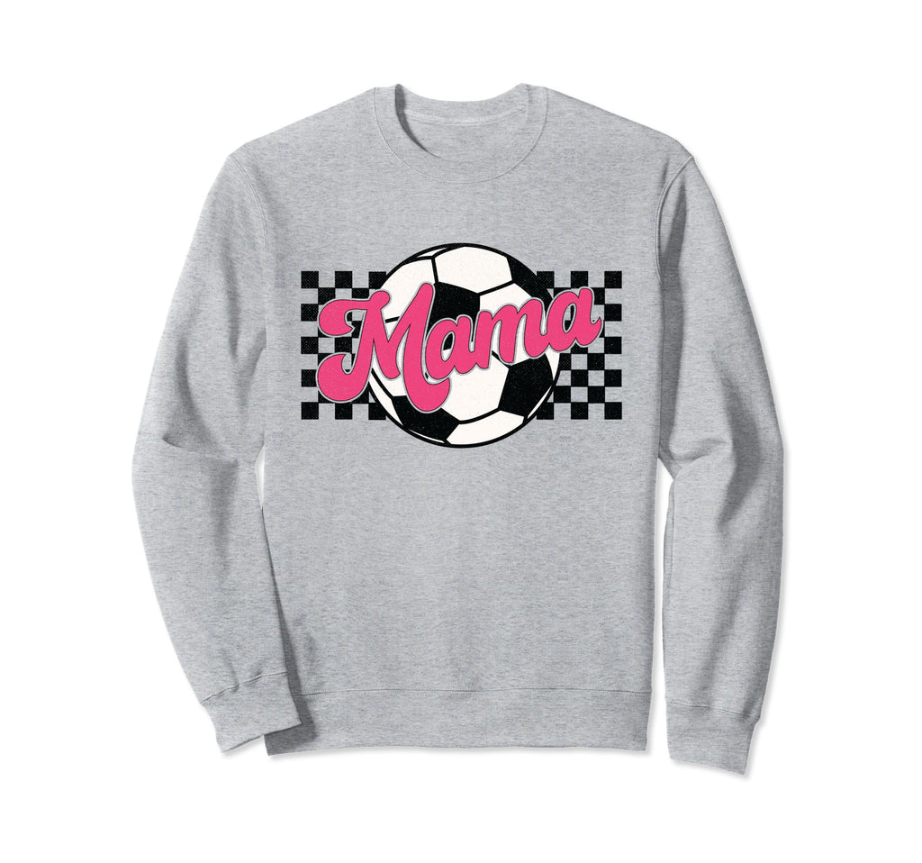 Soccer Mama Checkered Funny Sporty Sweatshirt - Unique Graphic Men Women