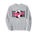 Soccer Mama Checkered Funny Sporty Sweatshirt - Unique Graphic Men Women