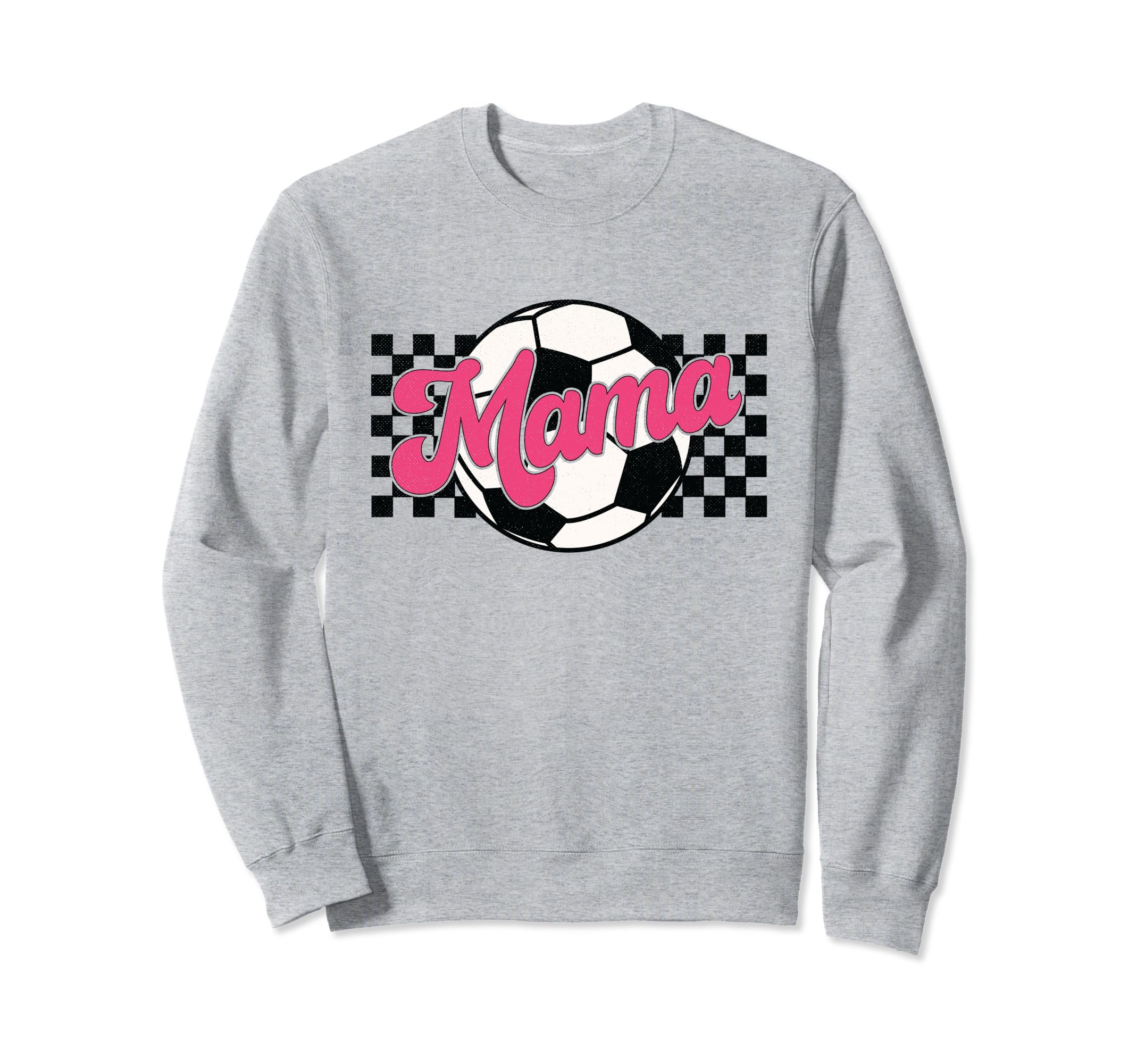Soccer Mama Checkered Funny Sporty Sweatshirt - Unique Graphic Men Women
