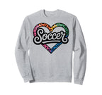 Soccer Watercolor Leopard Heart Sweatshirt - Unique Graphic Unisex