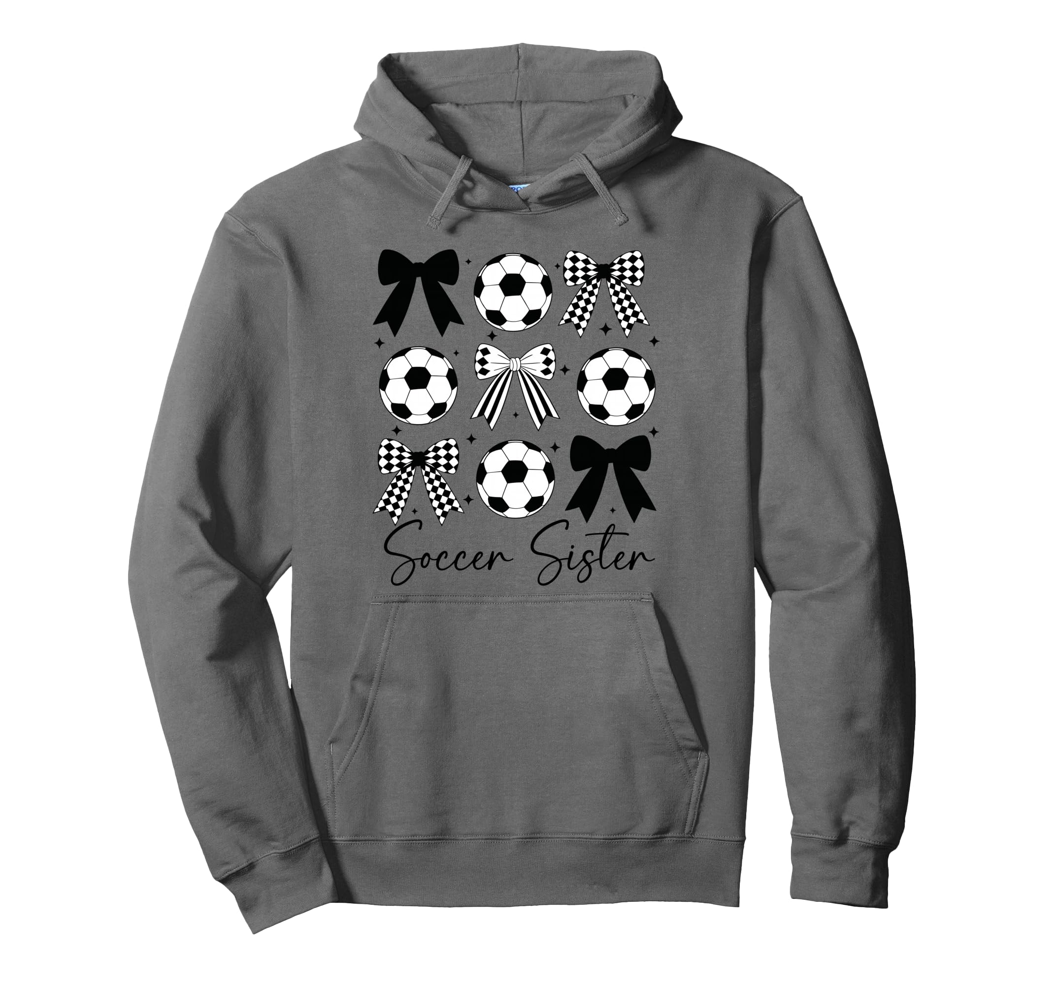 Soccer Sister Funny Coquette Bow Hoodie - Casual Everyday Wear for Adults
