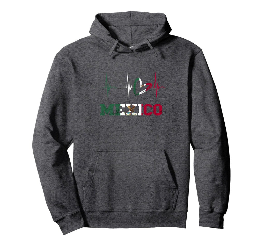 Mexico Heart Heartbeat Ekg Pulse Hoodie - Aesthetic Graphic Unisex