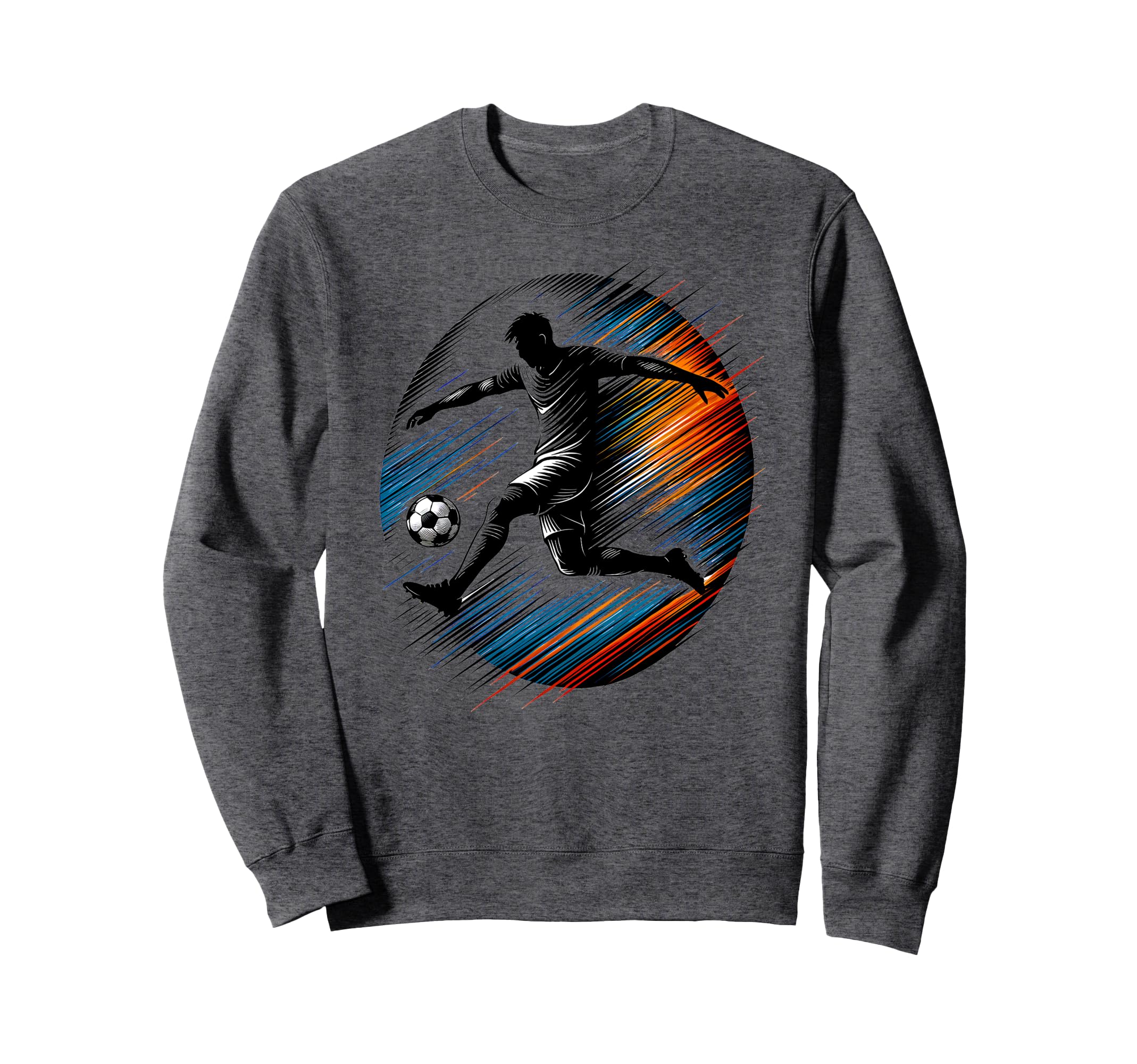 Soccer Player Jump Kick Speed Line Sweatshirt - Fun Novelty Design Unisex
