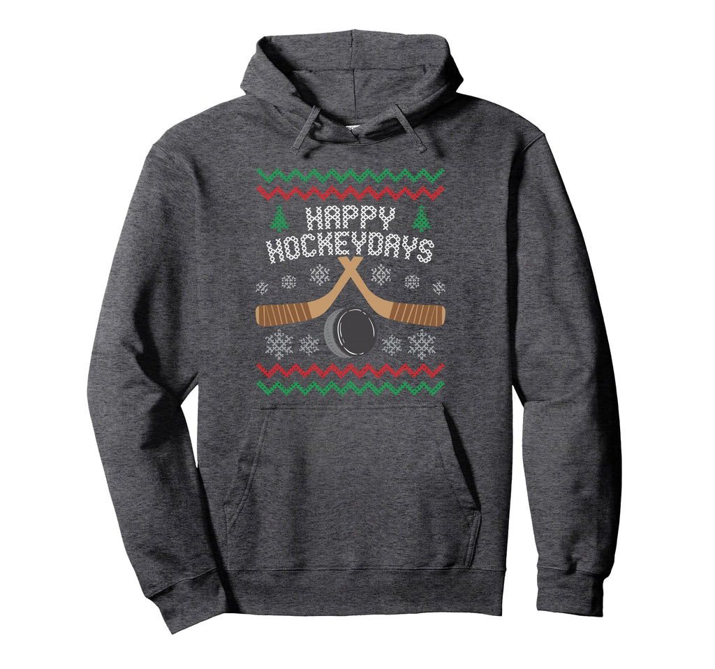 Happy Hockeydays Ice Hockey Fan Ugly Hoodie - Fun Novelty Design for Adults
