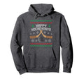 Happy Hockeydays Ice Hockey Fan Ugly Hoodie - Fun Novelty Design for Adults