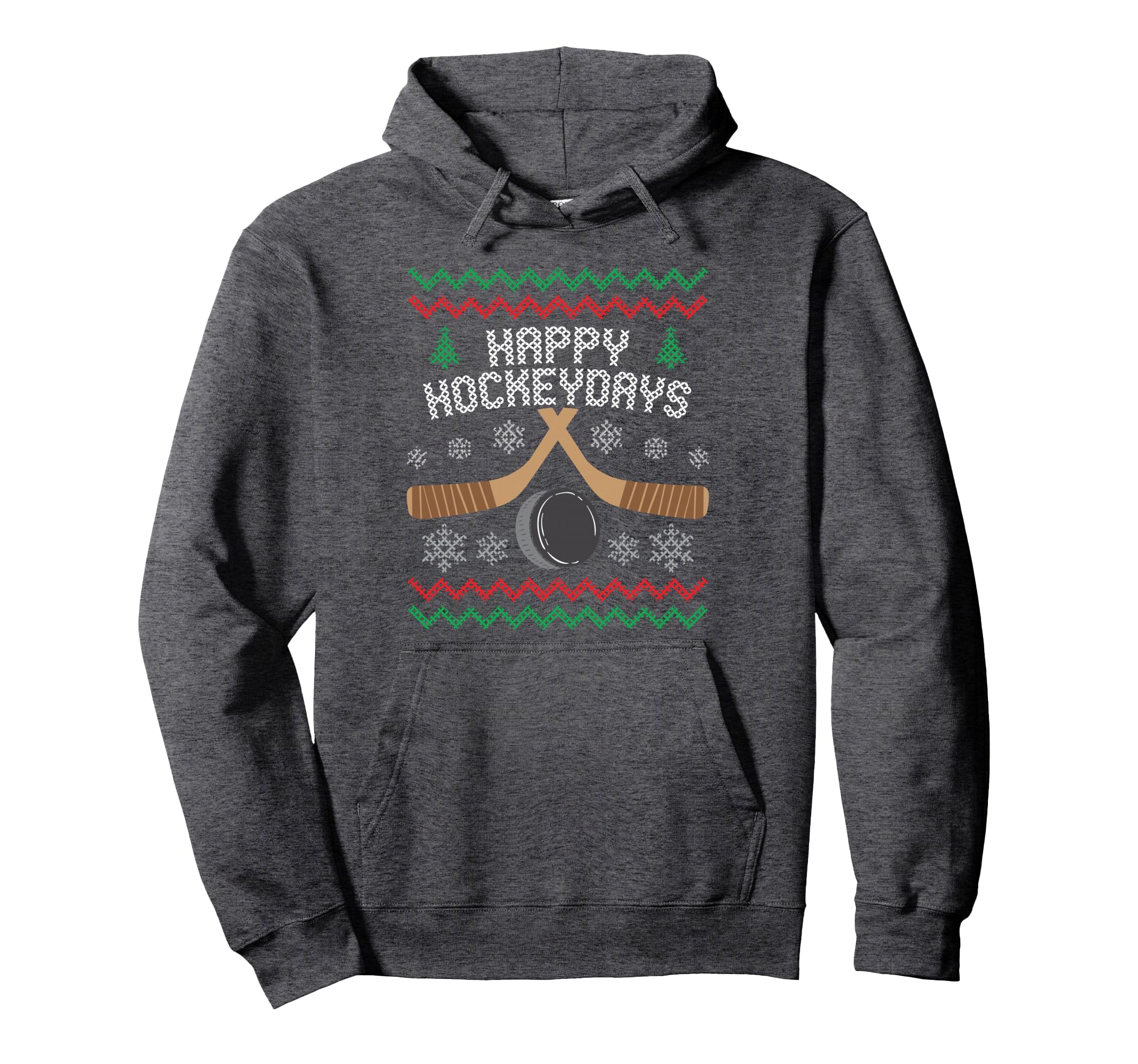 Happy Hockeydays Ice Hockey Fan Ugly Hoodie - Fun Novelty Design for Adults