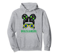 Chica Brazil Flag Brazilian Messy Bun Hoodie - Novelty Apparel Men Women