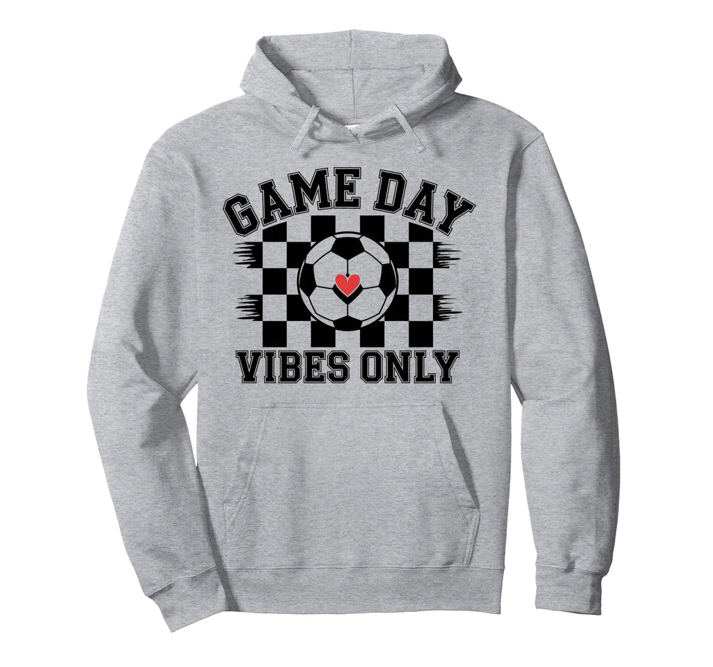 Groovy Soccer Soccer Game Day Vibes Only Hoodie - Graphic Print Unisex