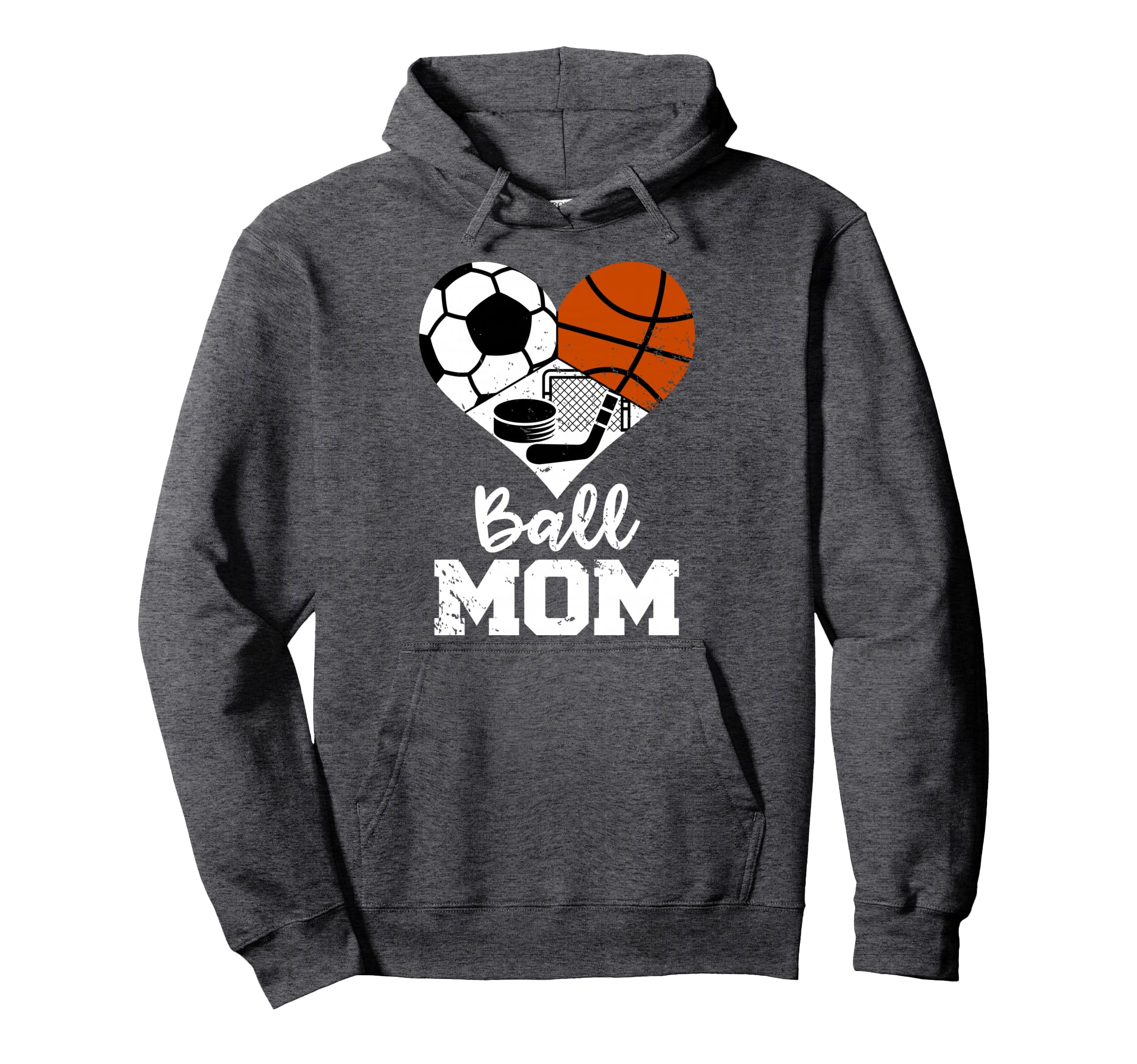 Ball Mom Funny Soccer Basketball Hockey Hoodie - Graphic Print Men Women