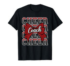 Red Funny Sport Loud Proud Cheer Coach T-Shirt - Unique Graphic for Adults
