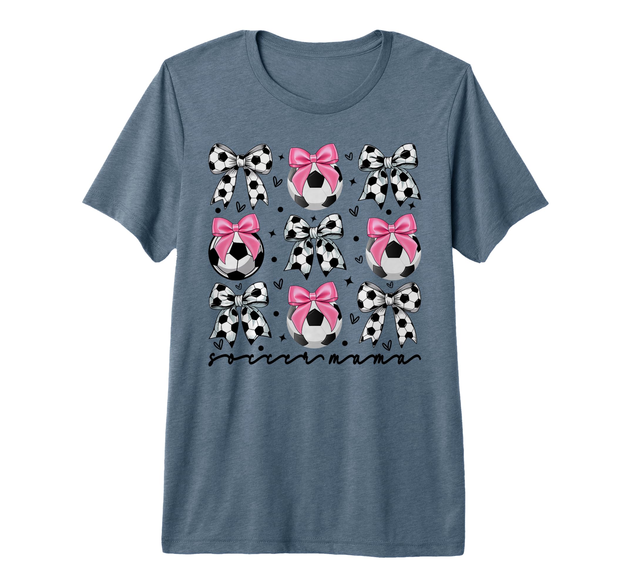 Coquette Soccer Bow Mom Soccer Mama Tri T-Shirt - Graphic Print Unisex