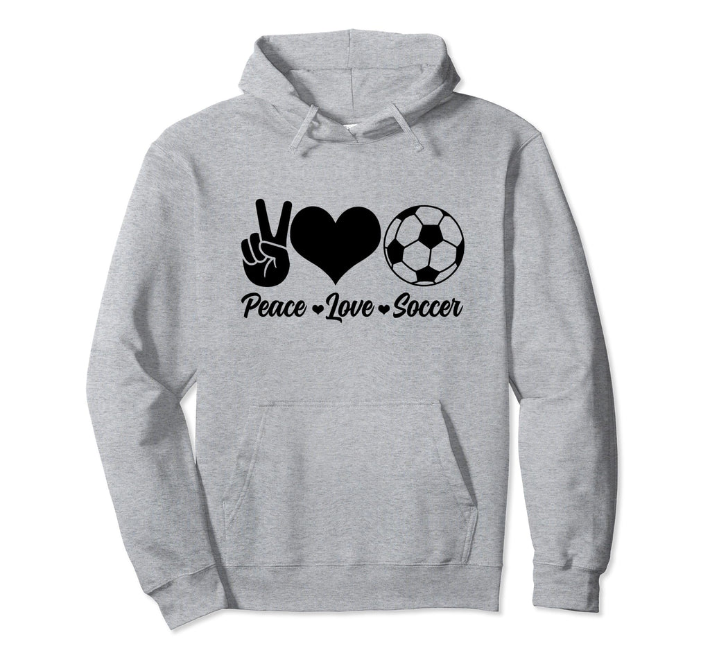 Soccer Player Peace Love Soccer Player Hoodie - Minimalist Print Men Women