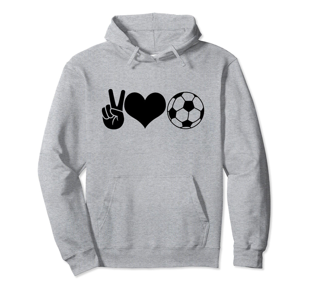 Soccer Peace Love Soccer Player Hoodie - Unique Graphic Men Women