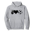 Soccer Peace Love Soccer Player Hoodie - Unique Graphic Men Women