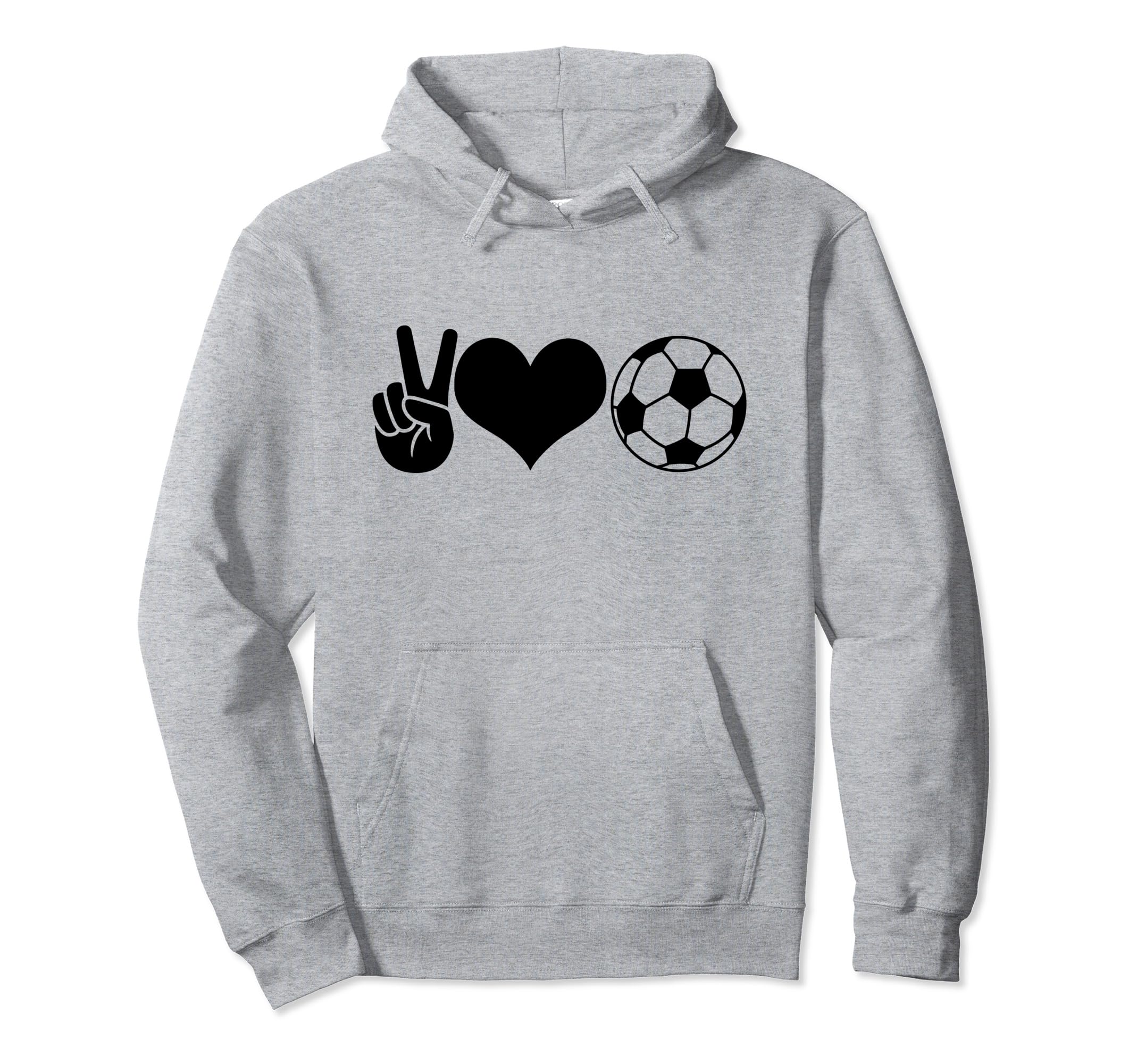 Soccer Peace Love Soccer Player Hoodie - Unique Graphic Men Women
