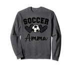 Soccer Amma Matching Family Soccer Sweatshirt - Streetwear Style Unisex