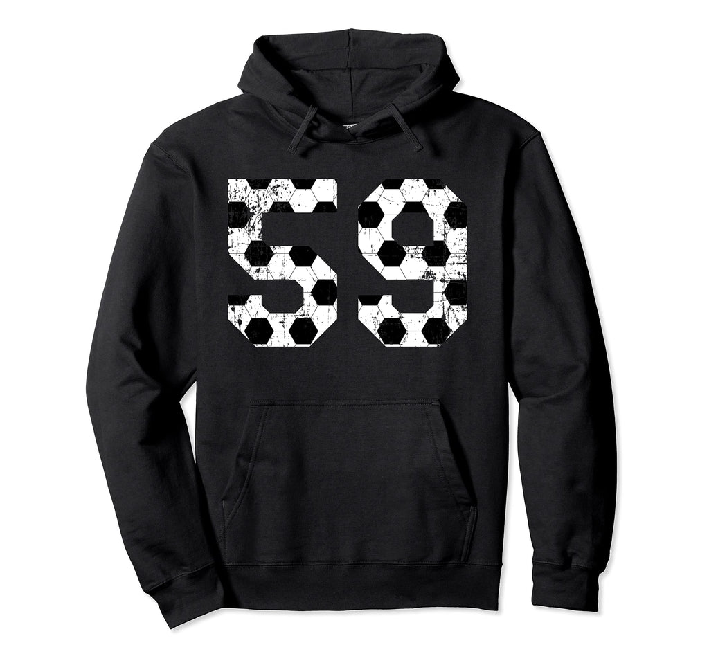 Soccer 59 Jersey Number Hoodie - Trendy Graphic for Adults