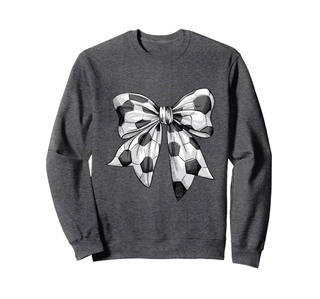 Coquette Bow Soccer Ball Mom Life Game Sweatshirt - Graphic Print Unisex