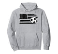 Distressed American Flag Soccer Ball Usa Hoodie - Trendy Graphic Unisex
