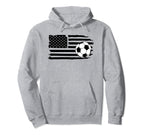 Distressed American Flag Soccer Ball Usa Hoodie - Trendy Graphic Unisex