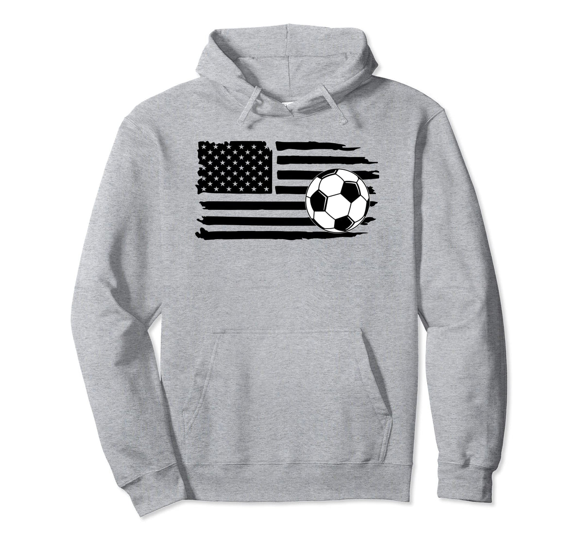 Distressed American Flag Soccer Ball Usa Hoodie - Trendy Graphic Unisex