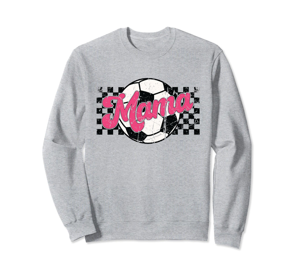Soccer Mama Checkered Funny Sporty Sweatshirt - Custom Art Print for Adults