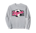 Soccer Mama Checkered Funny Sporty Sweatshirt - Custom Art Print for Adults
