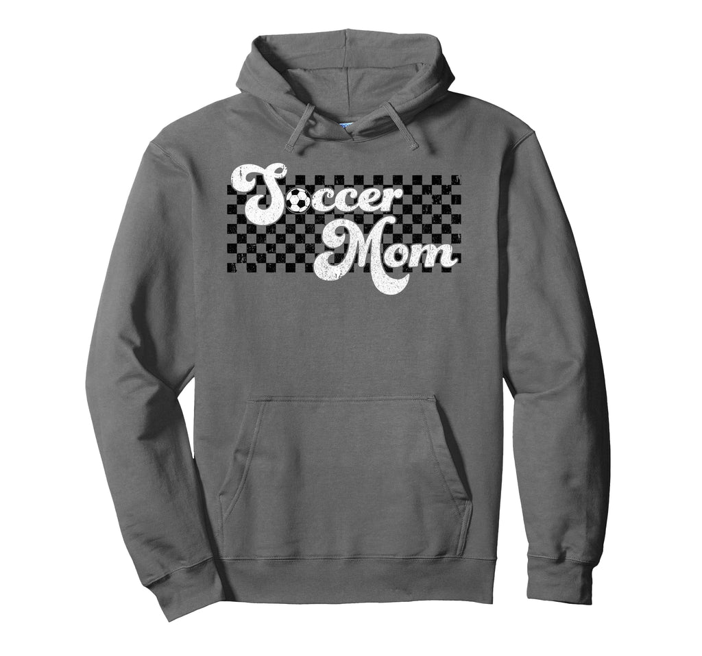 Soccer Mom Soccer Mama Checkered Mothers Hoodie - Aesthetic Graphic Unisex