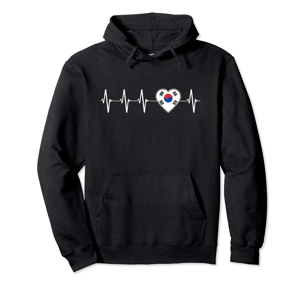 Korean Heartbeat I Love South Korea Heart Hoodie - Unique Graphic Unisex