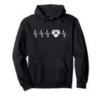 Korean Heartbeat I Love South Korea Heart Hoodie - Unique Graphic Unisex