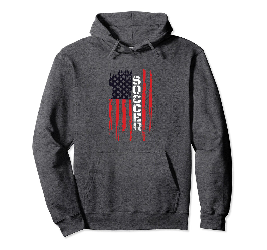 American Flag Soccer Rustic Hoodie - Casual Everyday Wear Unisex