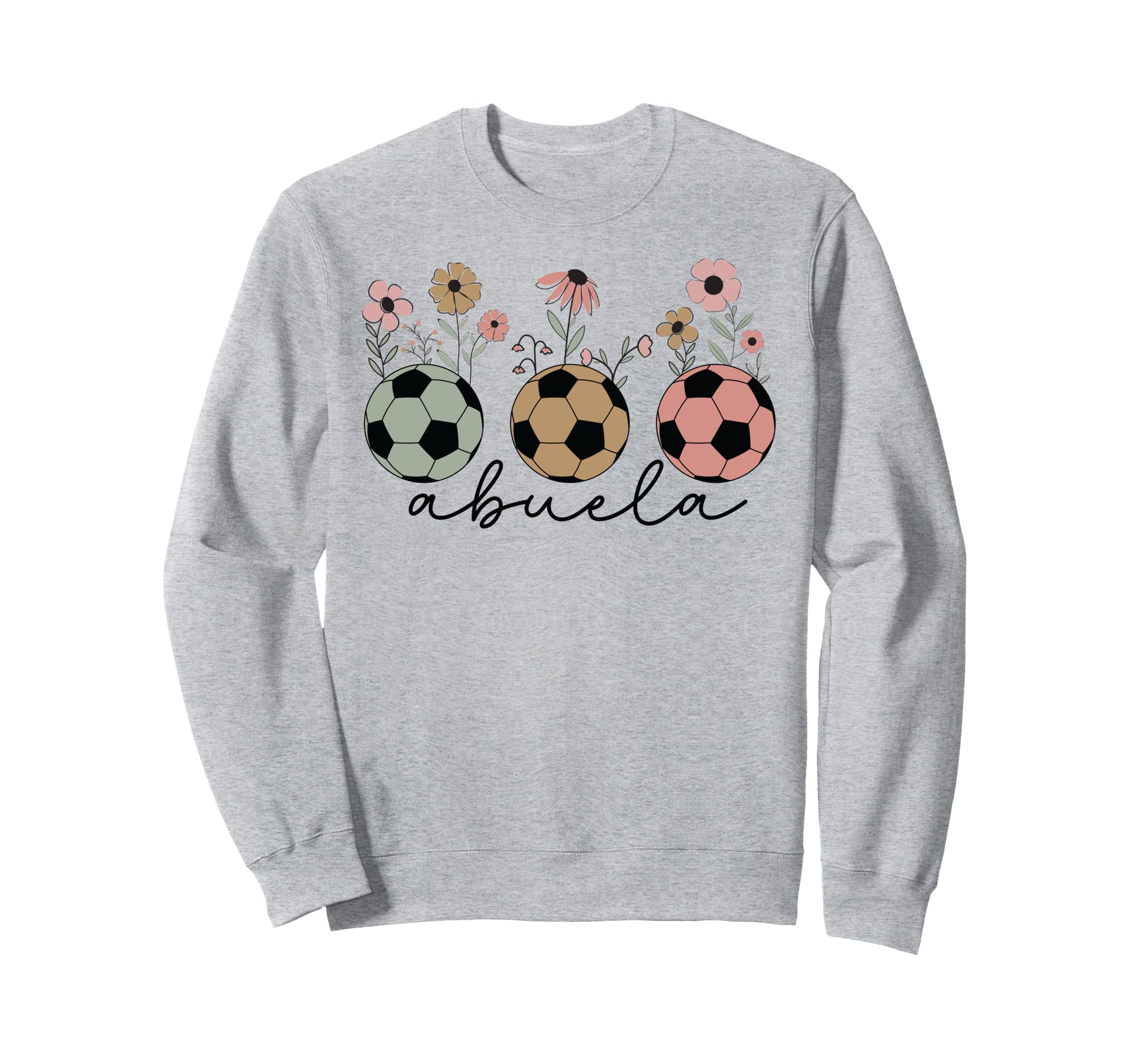 Soccer Abuela Wildflower Floral Sweatshirt - Trendy Graphic Men Women