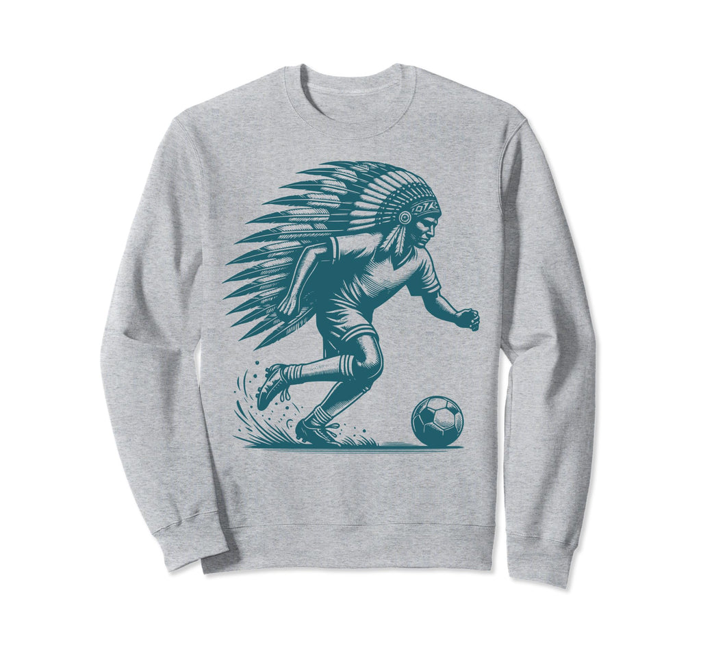 Funny Native American Player Soccer Sweatshirt - Novelty Apparel Men Women