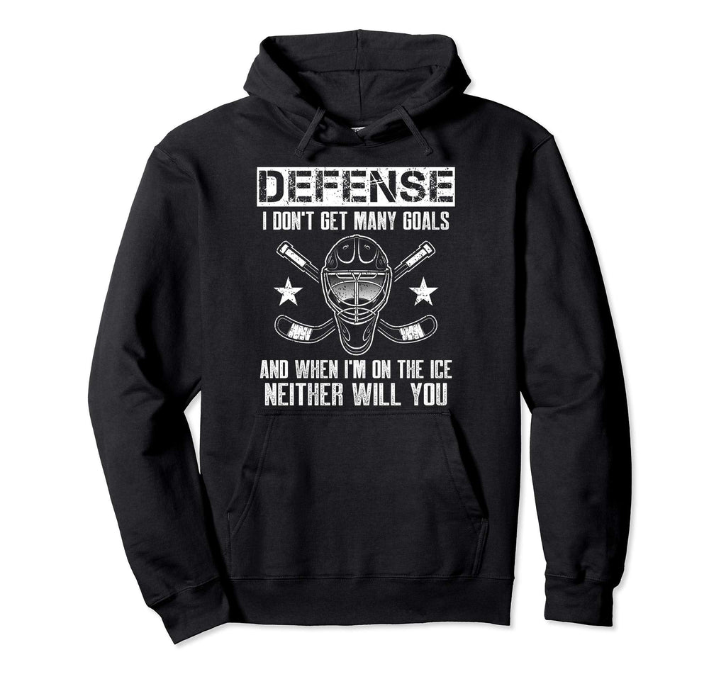 Funny Ice Hockey Defenseman Goalkeeper Hoodie - Graphic Print for Adults