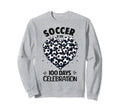 100 Days School Soccer Heart Love Sweatshirt - Casual Everyday Wear Unisex