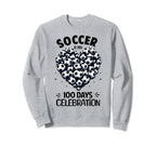 100 Days School Soccer Heart Love Sweatshirt - Casual Everyday Wear Unisex