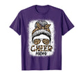 Messy Bun Cheer Mom Leopard Cheerleader T-Shirt - Custom Art Print Unisex