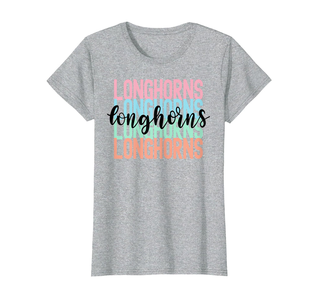 Longhorns Team Mascot School Spirit T-Shirt - Trendy Graphic Men Women