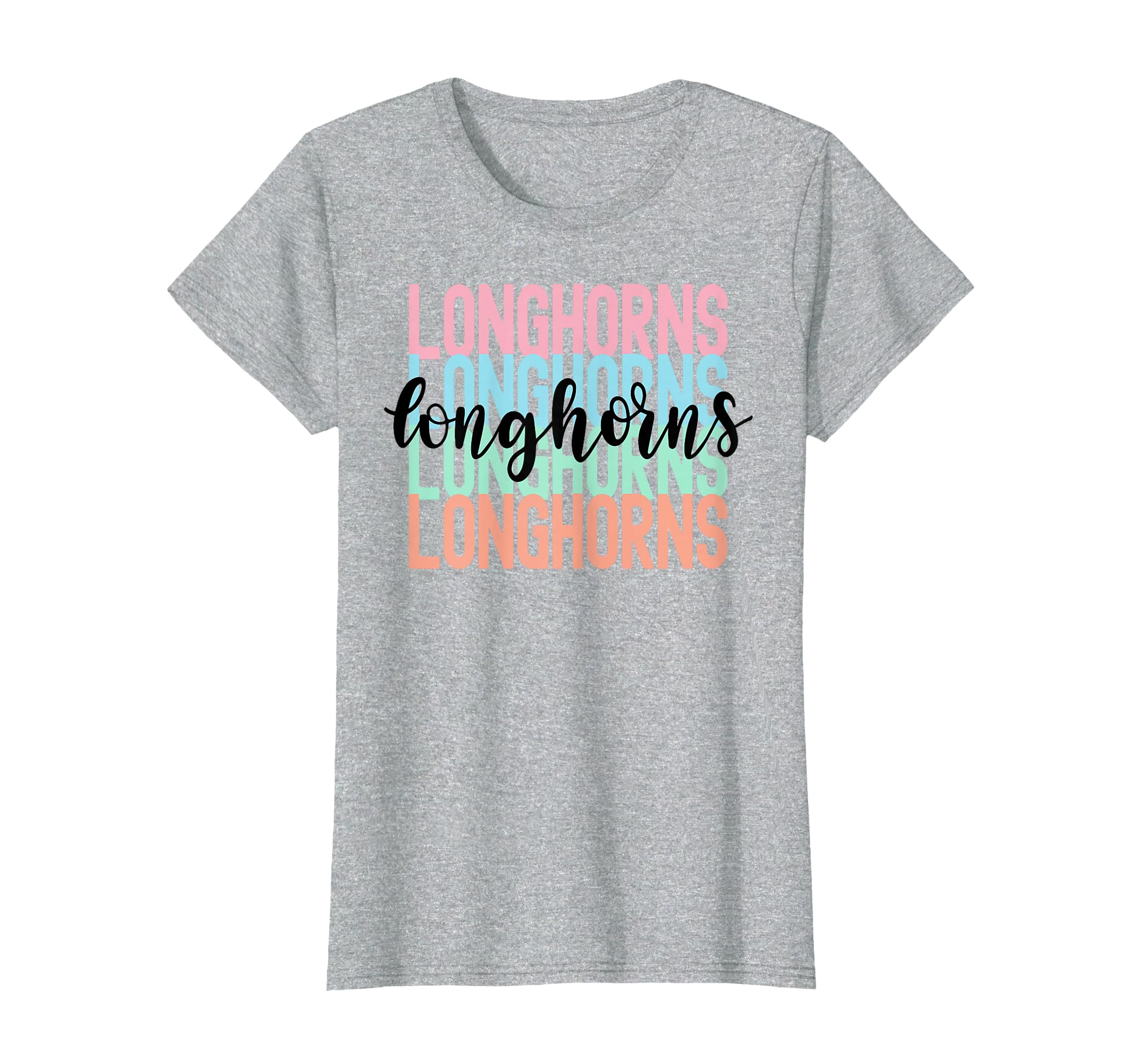 Longhorns Team Mascot School Spirit T-Shirt - Trendy Graphic Men Women