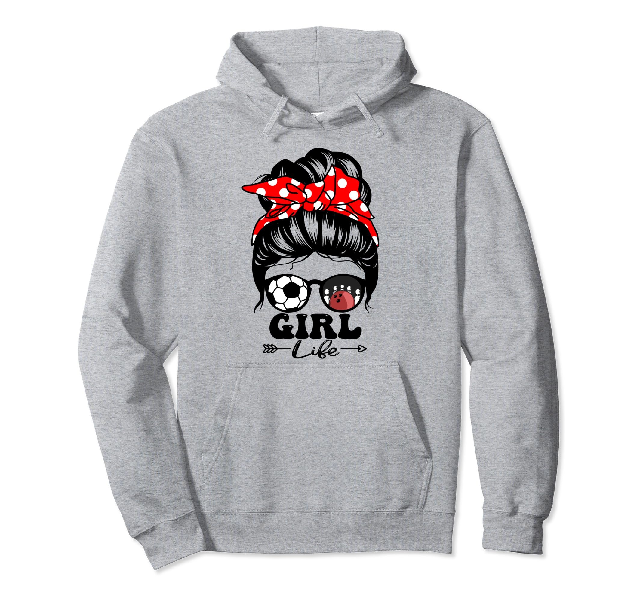 Life Messy Bun Hair Funny Soccer Hoodie - Aesthetic Graphic for Adults