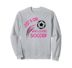 Just Who Loves Soccer Fun Sport Sweatshirt - Graphic Print Unisex