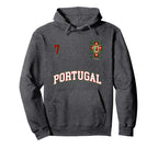 Portugal Number 7 Soccer Team Sports Hoodie - Minimalist Print for Adults